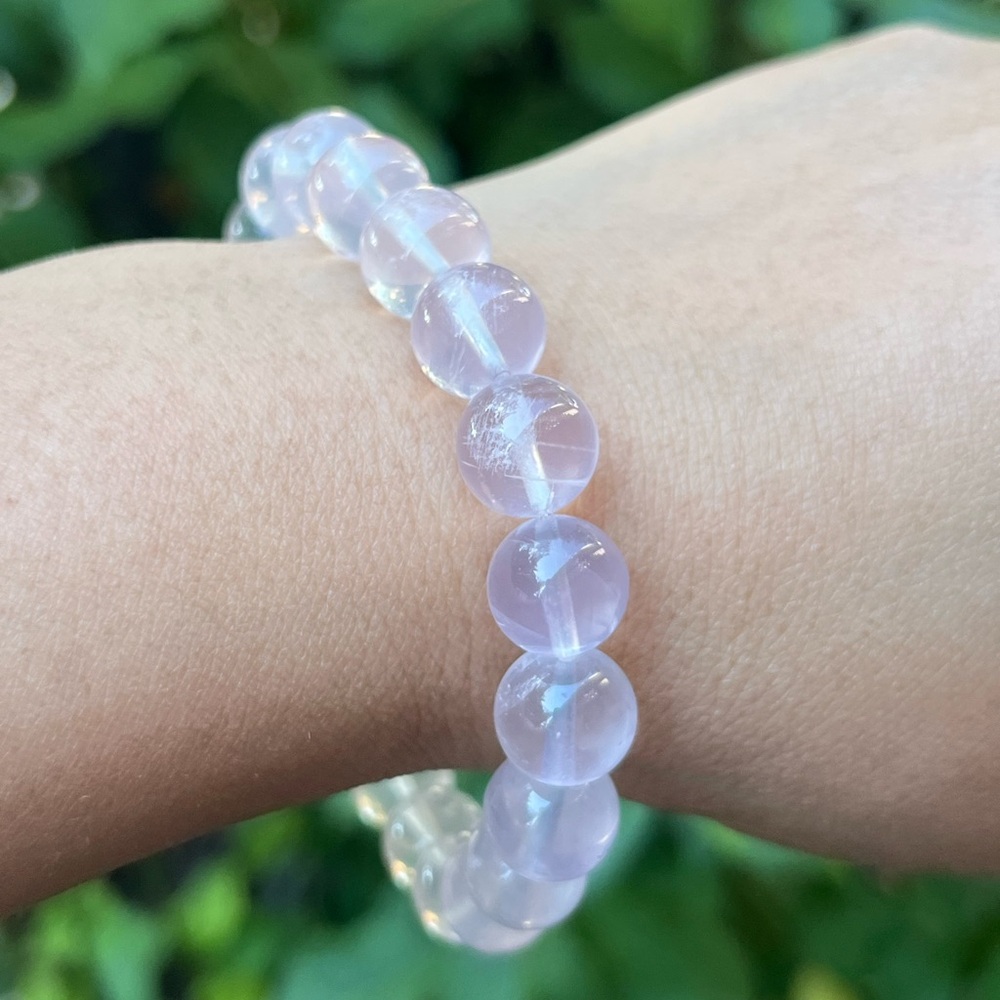 10mm stertchable‎ high quality clear rose quartz